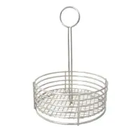 GET Enterprises - 4-81866 - Large Round Stainless Steel Table Caddy