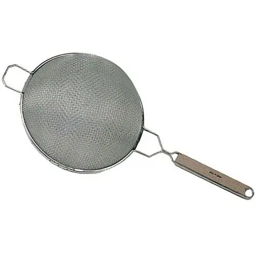 Update International SDF-10/SS - 23" x 4.5" x 10.25" - Stainless Steel Fine Double Mesh Wooden Handle Strainer  