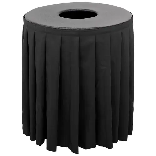 Buffet Enhancements 1BCTV44SET - Black Round Topper with Black Skirting for 44 Gallon Trash Cans