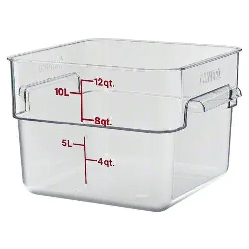 Met Lux 12 qt Square Clear Plastic Food Storage Container - with