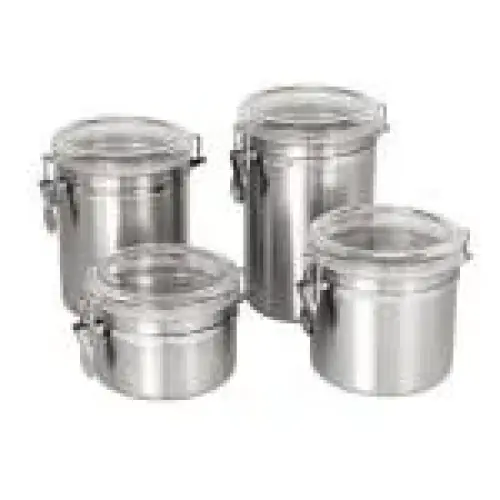 Update International CAN-7AC - Stainless Steel - Storage Canister - 6.25" x 5" x 5"