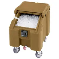 Cambro ICS100L-131 - 100 lb. Capacity - Sliding Lid Portable Ice Bin  - Brown