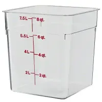 Cambro 8SFSCW-135 - 8 qt Polycarbonate Food Storage Container - Camwear CamSquare (6 per Case) 