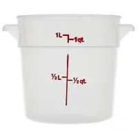 Cambro RFS1PP-190 - 1 qt Polypropylene Round Food Storage Container (12 per Case) 