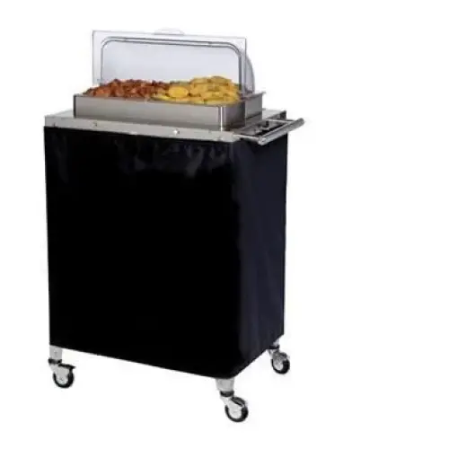 Cadco - CBC2RT - Double Buffet Warming Cart w/ Clear Rolltop Lids