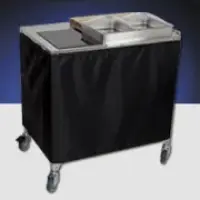 Cadco - CBCSDC - Stainless Steel Mobile Sampling / Demo Buffet Cart