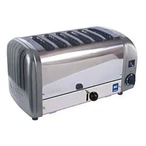 Cadco - CTW6M - Stainless Metallic Grey Toaster - 6 Slots