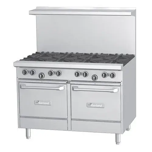 Garland G48-8RS - 8 Burner Gas Range - (1) Space Saver Oven - (1) Storage Compartment