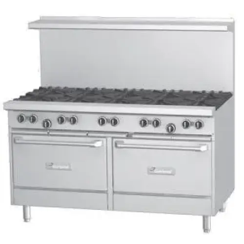 GARLAND COMMERCIAL GRADE 36 INCH FREE STANDING GAS RANGE 6 BURNERS HEAVY  DUTY BURNER GRATES CONVECTION SETTING LARGE OVEN STAINLESS LOCATED IN OUR