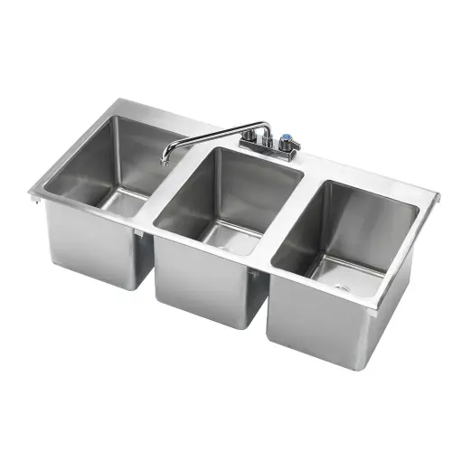 Krowne HS-3819 - 36" x 18" Three Compartment Drop-In Hand Sink