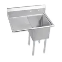 Universal DD1620-1L - 35" Deep Draw One Compartment Sink W/ Left Drainboard