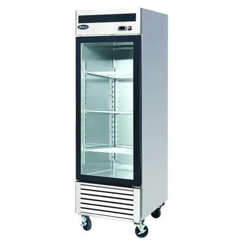 ATOSA 1 ONE DOOR 19cf GLASS SODA DISPLAY COOLER REFRIGERATOR CASTERS  MCF8722GR FREE SHIPPING