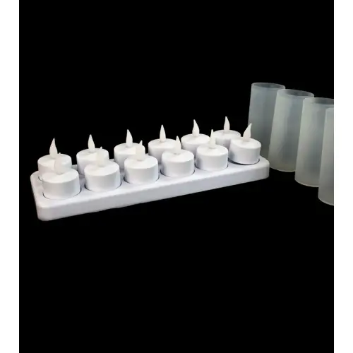 12 Set – Rechargeable 7″ Taper Candle System (SC1713) - Smart Candle