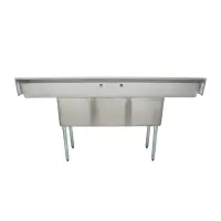 Universal LJ1515-3RL - 75" Three Compartment Sink W/ Two Drainboards