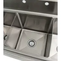 Universal LJ1515-3RL - 75" Three Compartment Sink W/ Two Drainboards