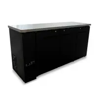 Universal 72" Black Solid Door Back Bar Refrigerator with LED Lights