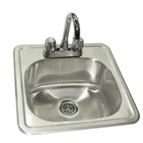 Universal DIS1515-5D - Drop In Sink W/ Faucet - 15" X 15"