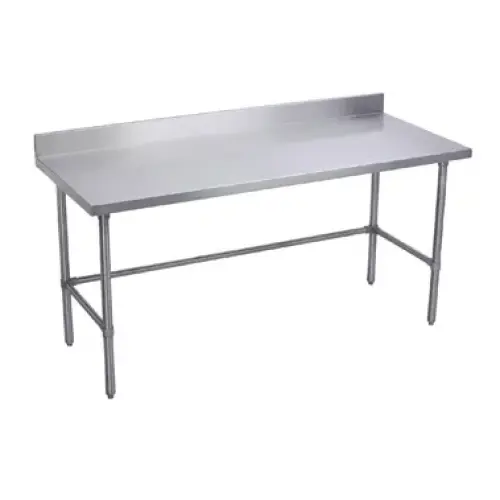 Universal B5SS24120-CB - 120" X 24" Stainless Steel Work Table W/ Back Splash and Stainless Steel Cross Bar