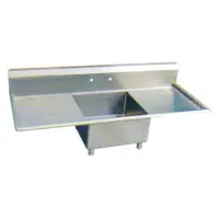 Universal LJ2020-1RL - 60" One Compartment Sink W/ Two Drainboards