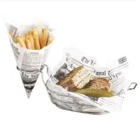 GET Enterprises - 4-91630 - Oval Stainless Steel Basket with French Fry Holder