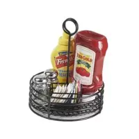GET Enterprises - 4-31855 - Small Round Black PE Coated Table Caddy