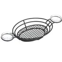 Clipper Mill - 4-38822 - 11" Black Grid Basket with 2 Ring Holders