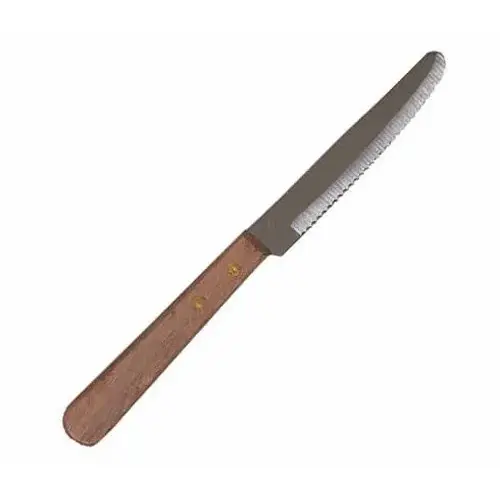 Update International SK-16R - 8.5" x 0.25" x 1.8" - Stainless Steel Steak Knife with Wood Handle  