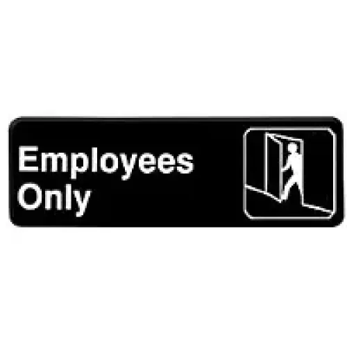 Thunder Group Employees Only Sign 9" x 3" (12 per Case) [PLIS9304BK] 