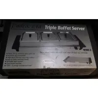 Cadco - WTBS3 - Stainless Steel Triple Buffet Server w/ Stainless Steel Lids